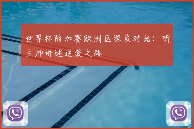 世界杯附加赛欧洲区深度对话：听主帅讲述逆袭之路